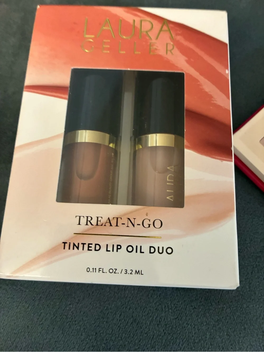Laura geller set eyeshadow, palette and lip gloss duel in warm tones